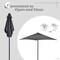 Costway 6PCS Patio Furniture Dining Set Folding Chairs Glass Table W/Umbrella Deck Grey